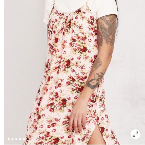 NWT Urban Outfitters Shirred Gauze Midi Slip Dress - Picture 8 of 8